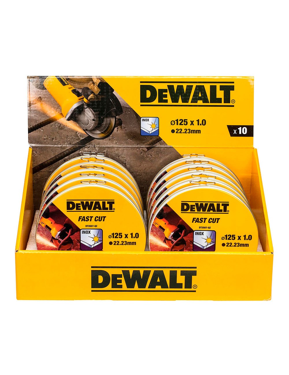 S.of. disco corte acero inox ø125 x 1,0 x 22,23 mm, 10 uds