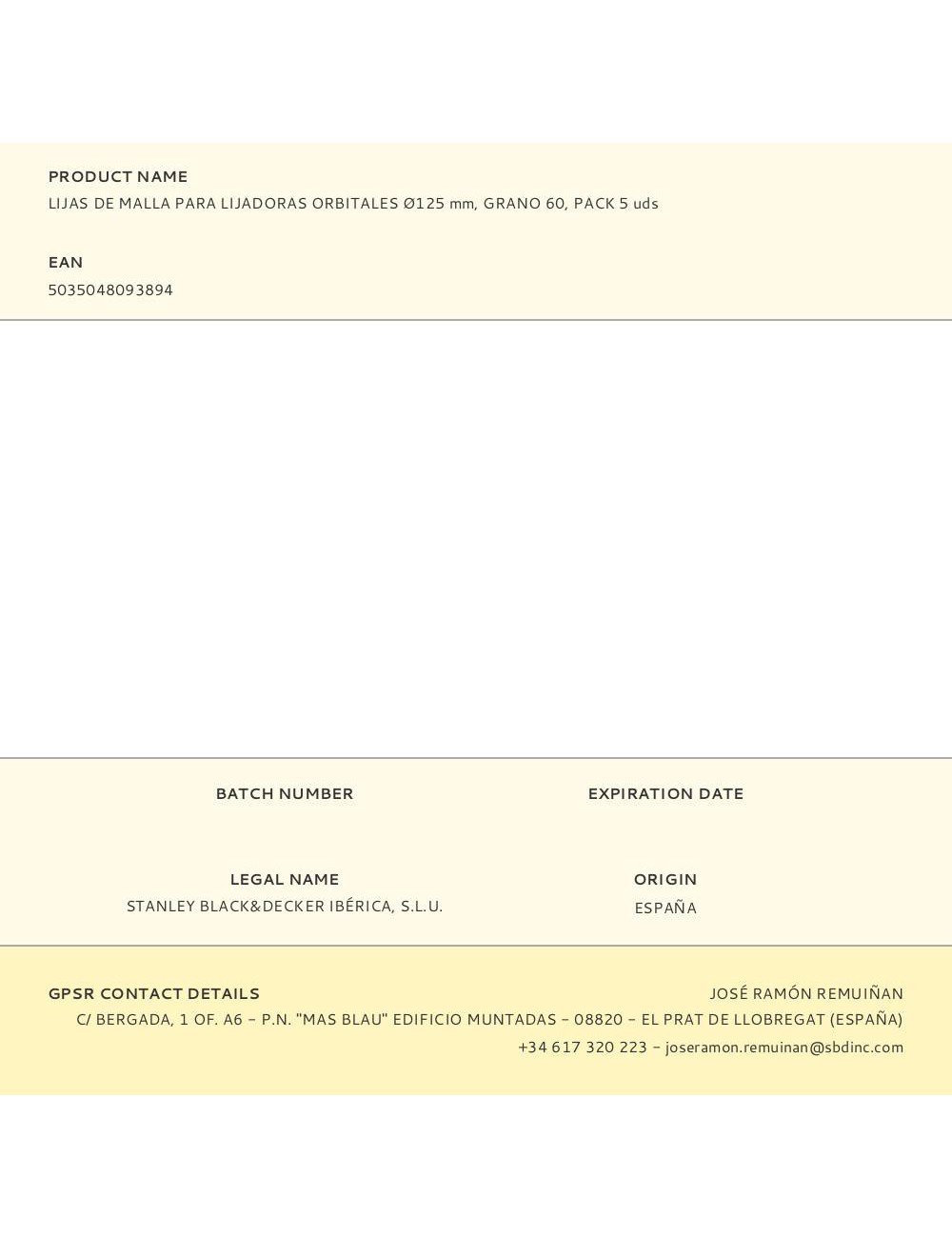 Lijas de malla para lijadoras orbitales ø125 mm, grano 60, pack 5 uds