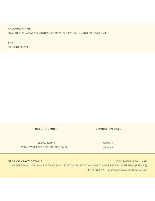 Lijas de malla para lijadoras orbitales ø125 mm, grano 60, pack 5 uds