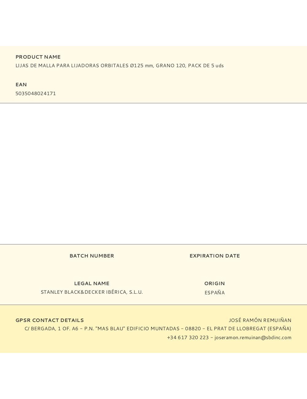 Lijas de malla para lijadoras orbitales ø125 mm, grano 120, pack de 5 uds