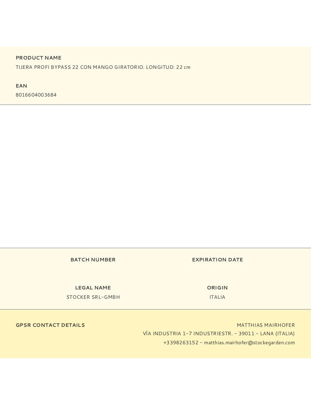 Tijera profi bypass 22 con mango giratorio. longitud: 22 cm