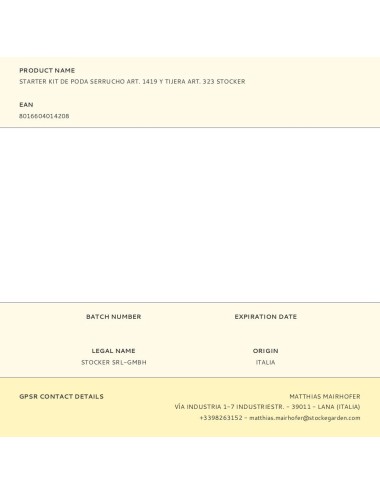 Starter kit de poda serrucho art. 1419 y tijera art. 323 stocker