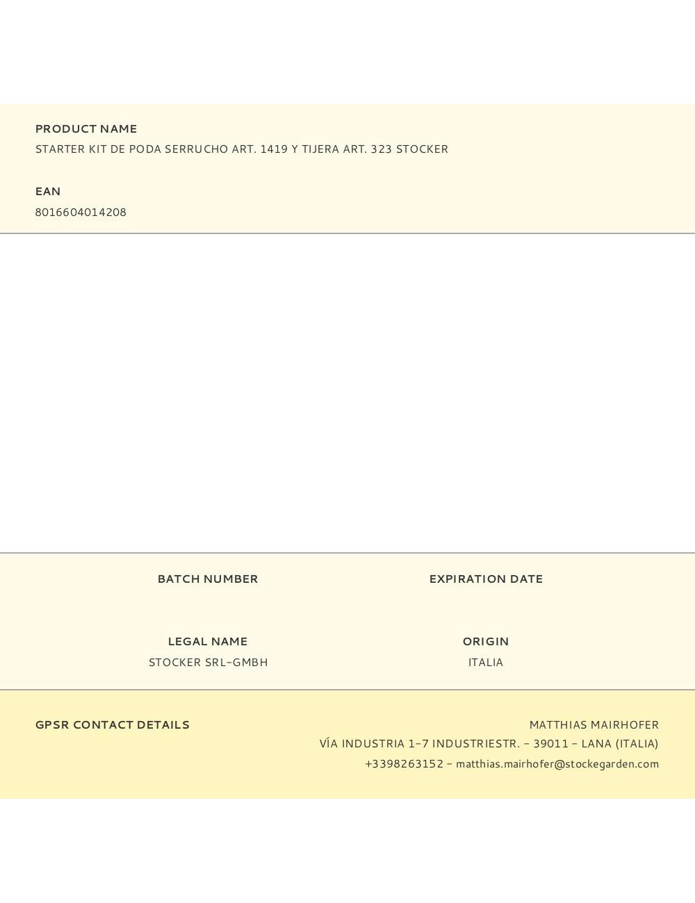 Starter kit de poda serrucho art. 1419 y tijera art. 323 stocker