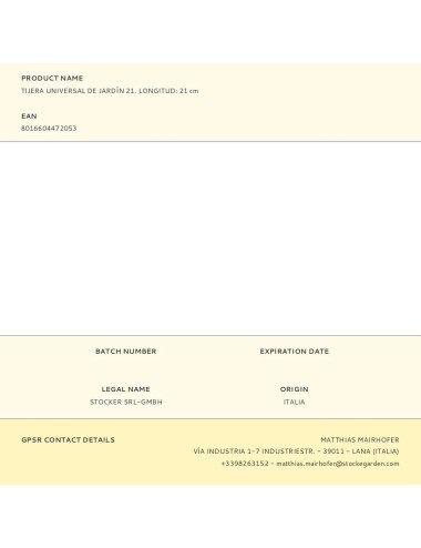 Tijera universal de jardín 21. longitud: 21 cm