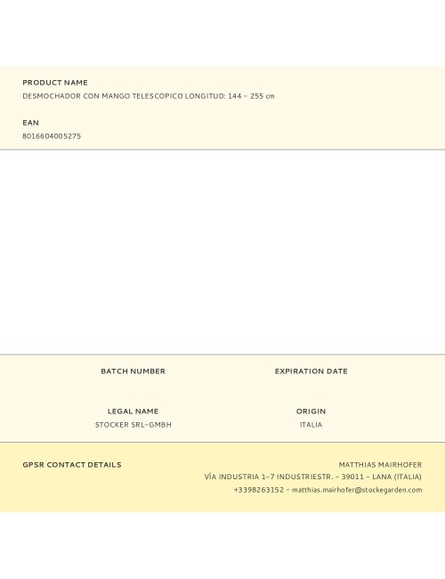 Desmochador con mango telescopico longitud: 144 - 255 cm