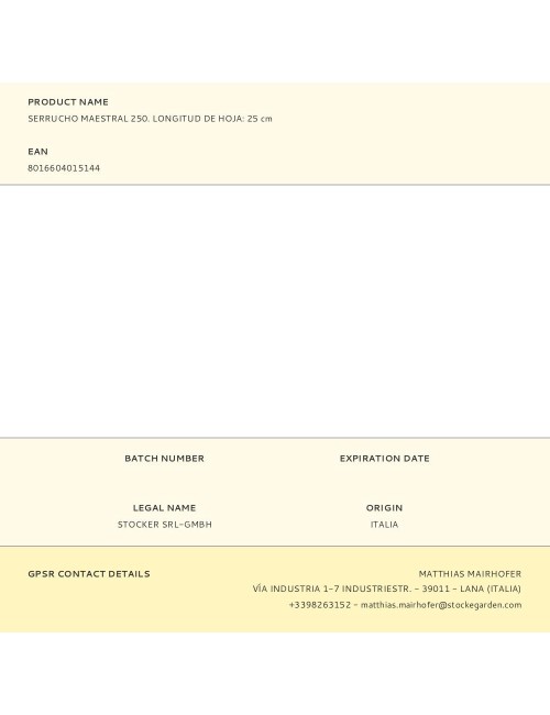 Serrucho maestral 250. longitud de hoja: 25 cm