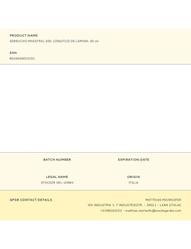 Serrucho maestral 300. longitud de lamina: 30 cm