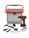 Brico kit con taladro percutor 18v y accesorios bcksb05-qw black+decker