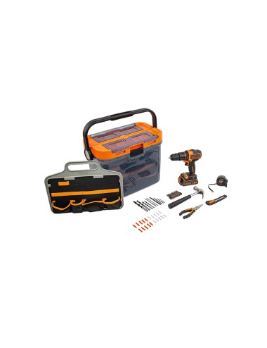 Brico kit con taladro percutor 18v y accesorios bcksb05-qw black+decker