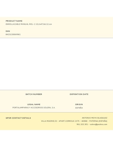 Enrollacable manual rol-1 10,2x47,8x13,1cm