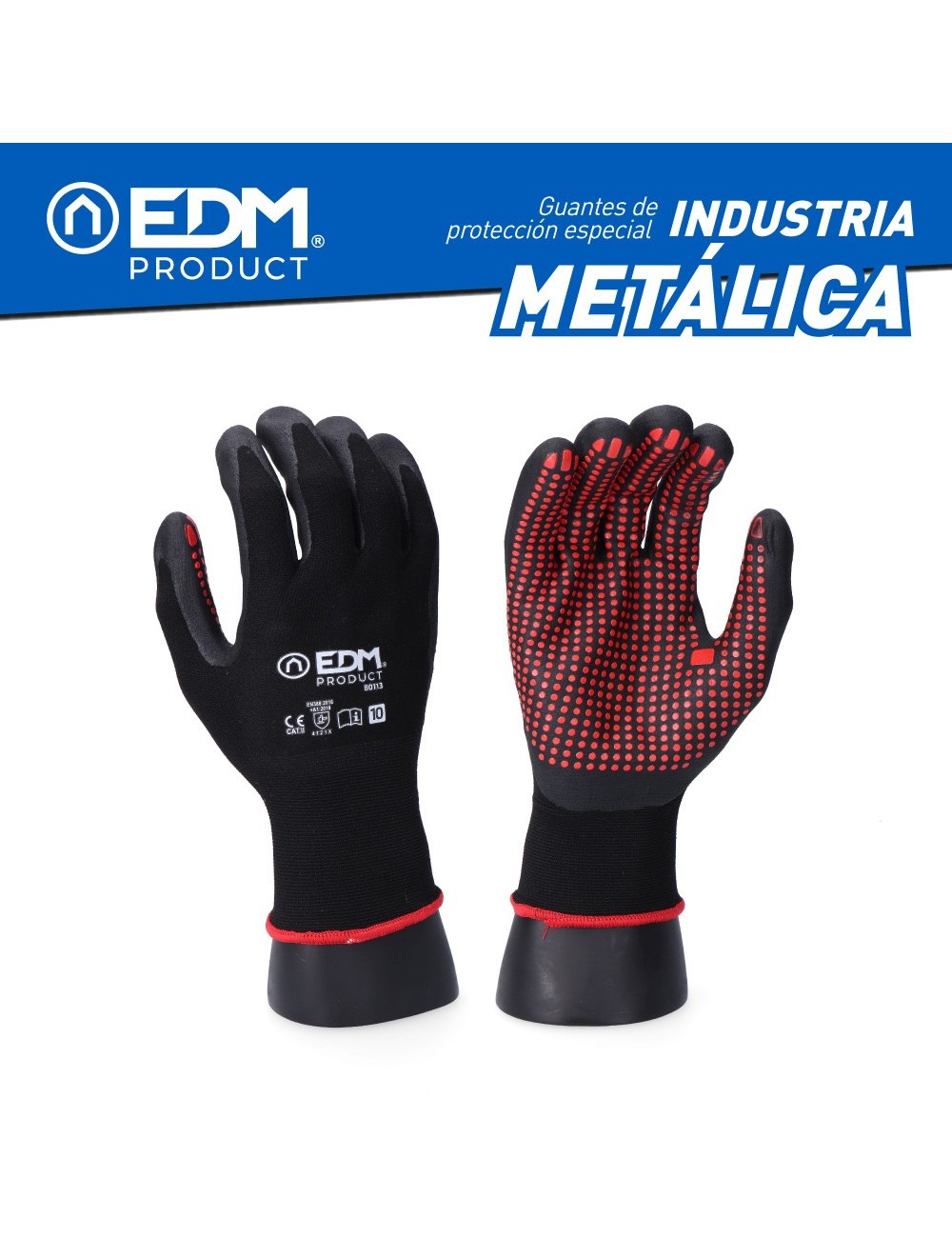 Guante industria metalúrgica nylon, fibra lycra ® recubierto de nitrilo talla 7 Guante industria metalúrgica nylon, fibra lycra ® recubierto de nitrilo talla 7