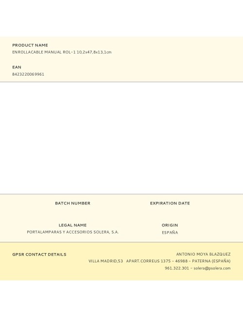 Enrollacable manual rol-1 10,2x47,8x13,1cm