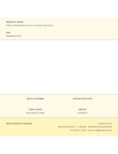 Pinza mini de resorte microfix colores surtidos, 20 mm