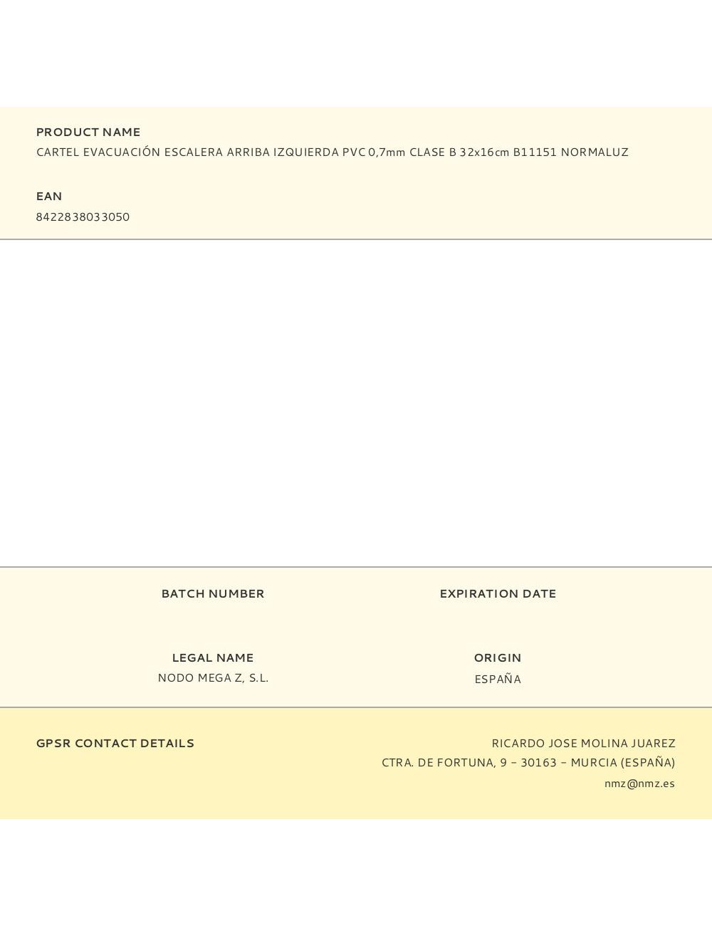 Cartel evacuación escalera arriba izquierda pvc 0,7mm clase b 32x16cm b11151 normaluz