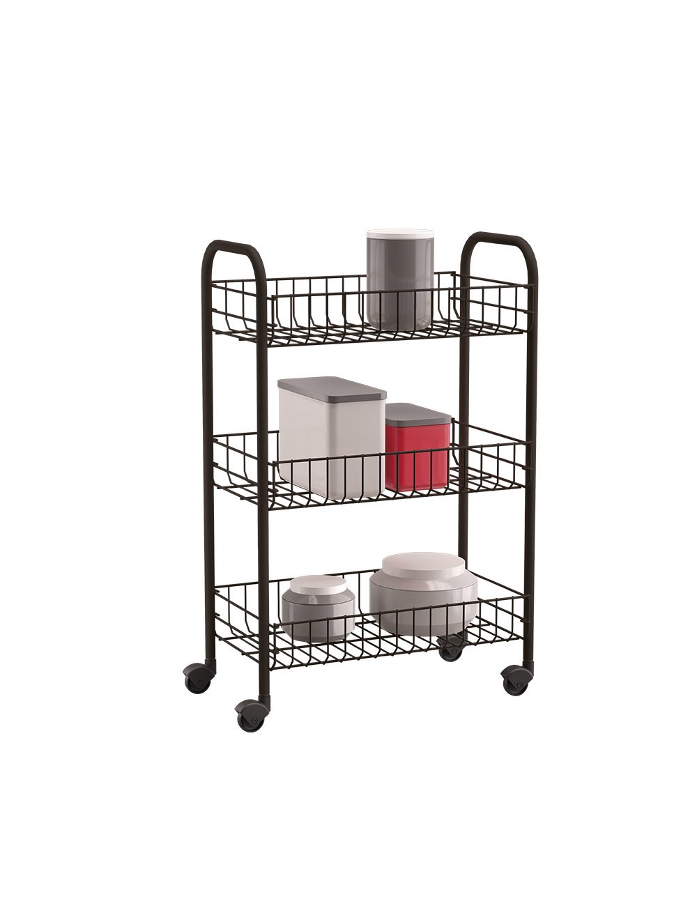 Carrito multiuso 3 estantes 'siena' aniversario negro