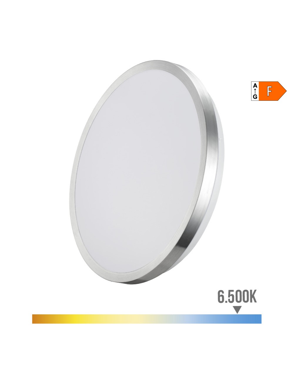 Aplique super led de superficie marco cromado 12 w 6500 k 1160 lm ø26 x 5,8 cm