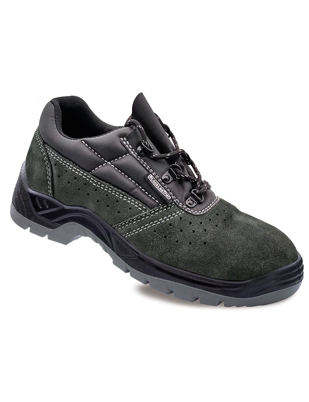 Zapatos de seguridad piel serraje perforada gris oscuro s1p src talla 38 blackleather Zapatos de seguridad piel serraje perforada gris oscuro s1p src talla 38 blackleather