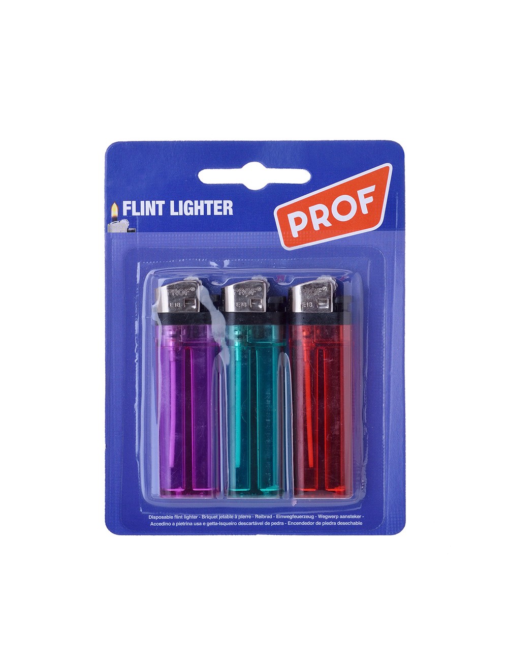 Pack 3 uni. encendedor transparente colores surtidos