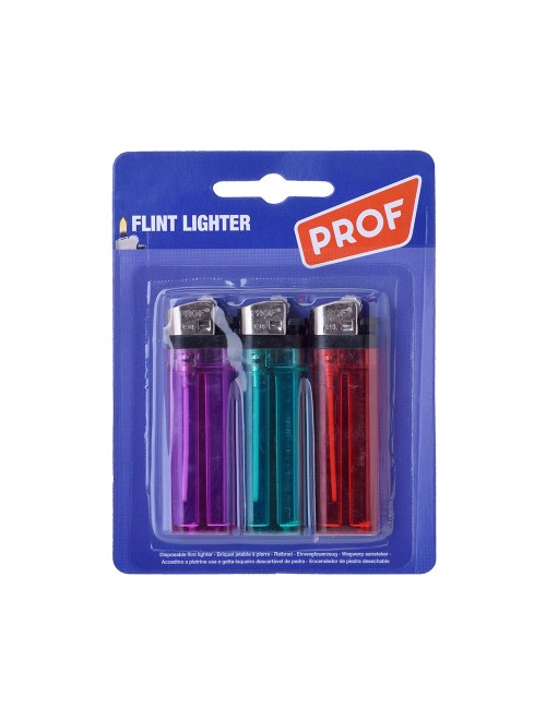 Pack 3 uni. encendedor transparente colores surtidos