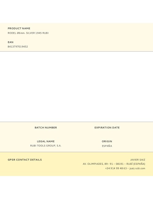 Rodel ø6mm. silver 1945 rubi