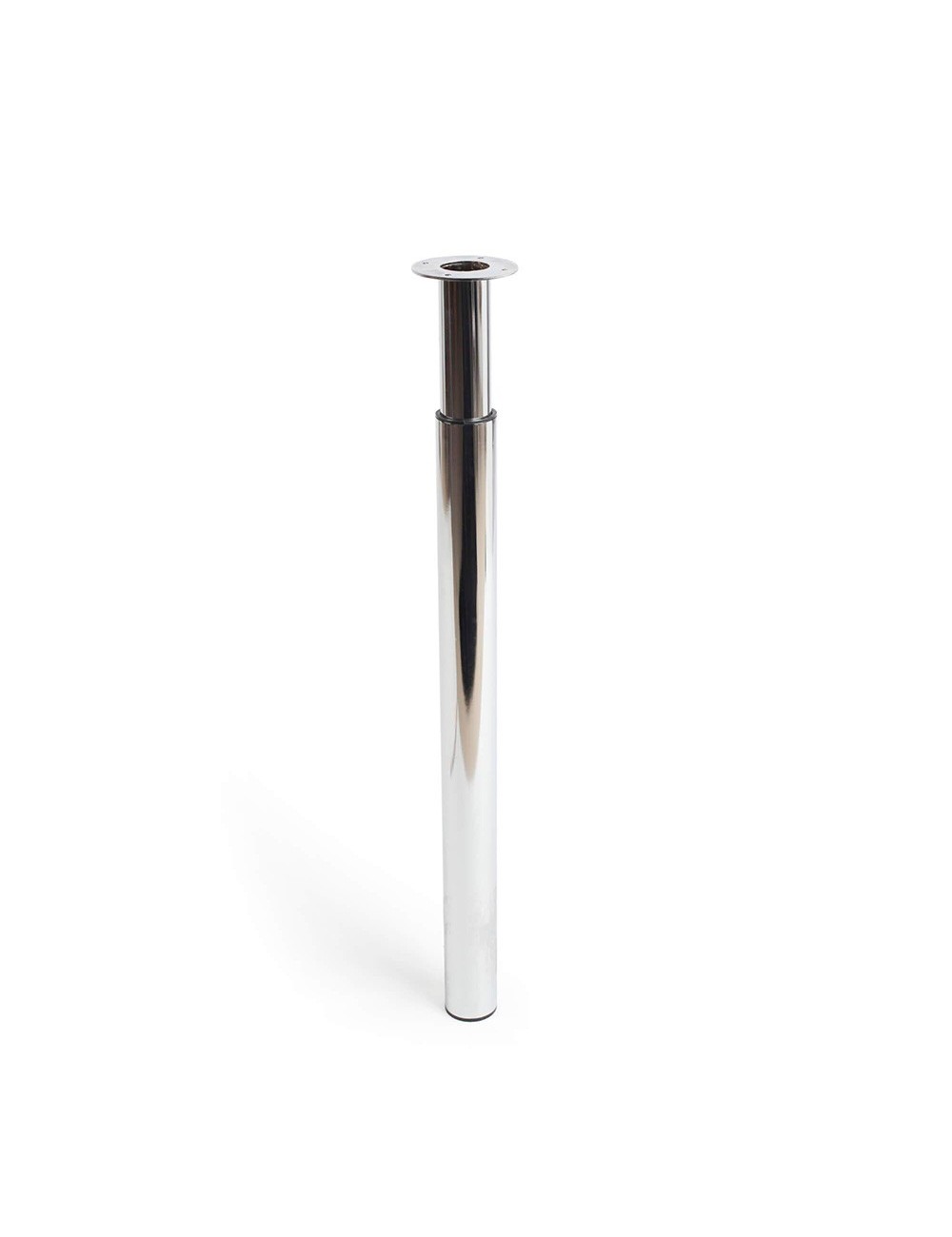 Pata extensible cilíndrica de acero en acabado cromo brillo mod.406e. altura 71/110cm rei Pata extensible cilíndrica de acero en acabado cromo brillo mod.406e. altura 71/110cm rei