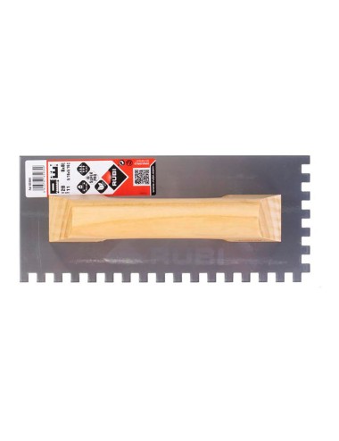 Peine acero 28cm. (8x8) mango madera cerrado 65984 rubi