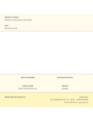 Espátula inox 150mm 73913 rubi