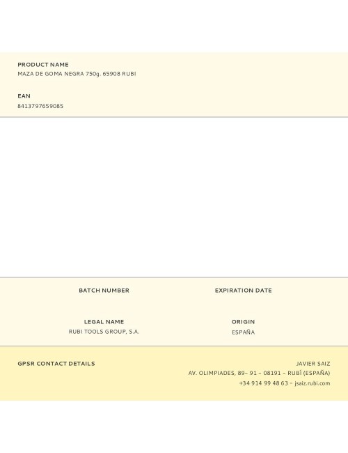 Maza de goma negra 750 g