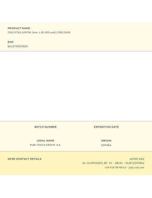 Crucetas juntas 3mm. l (b-200 unid.) 2902 rubi