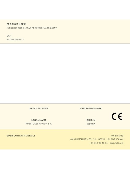 Juego de rodilleras profesionales 66957