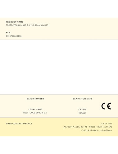 Protector lumbar t-l (96-104cm) 80913
