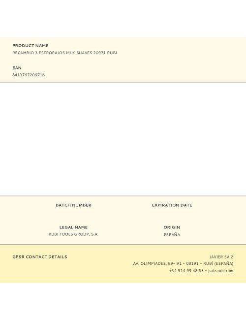 Recambio 3 estropajos muy suaves 20971 rubi