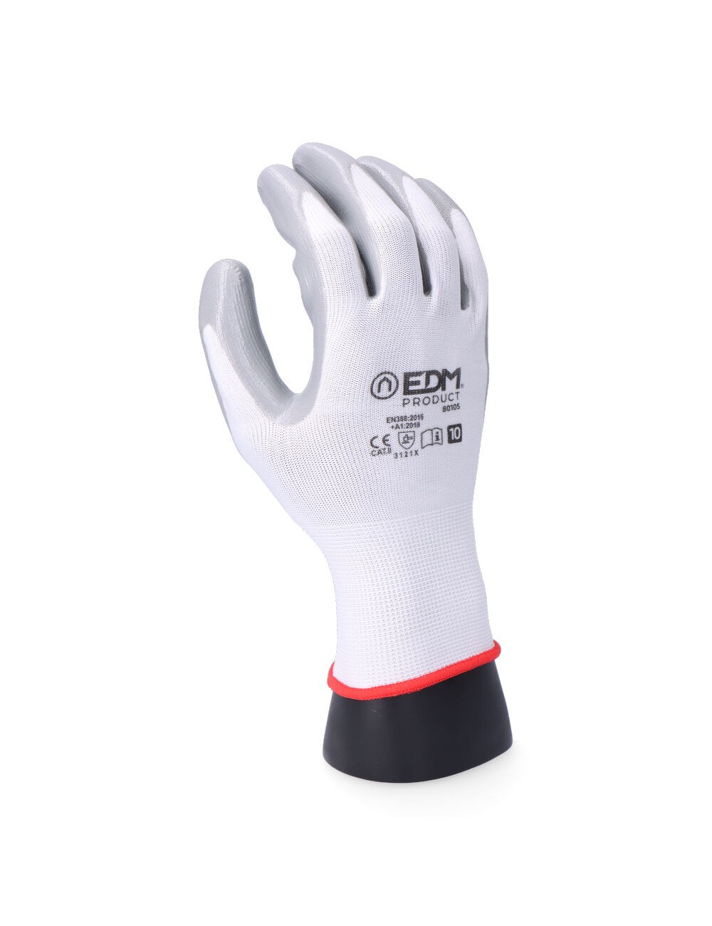 Guante poliéster con palma nitrilo para bricolaje, t-10
