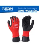 Guante poliéster con palma latex para construcción, t-07