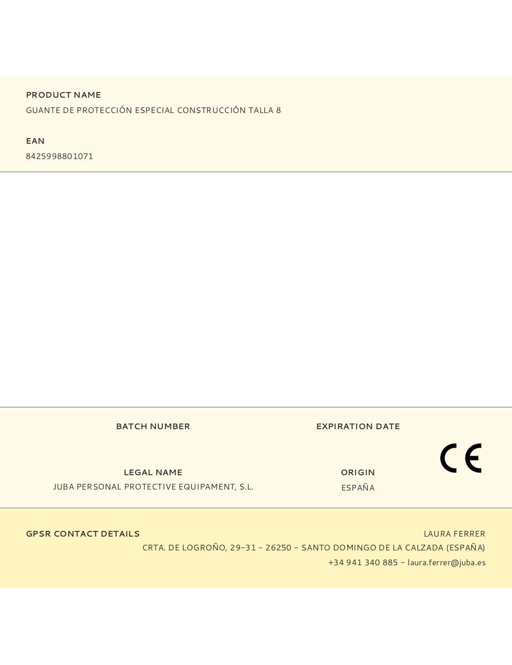 Guante poliéster con palma latex para construcción, t-08