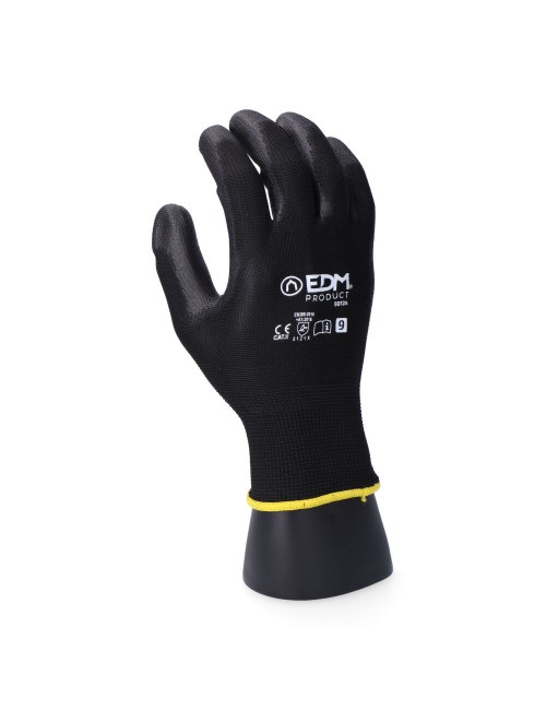 Guante poliéster con palma poliuretano para jardín agricultura, t-08