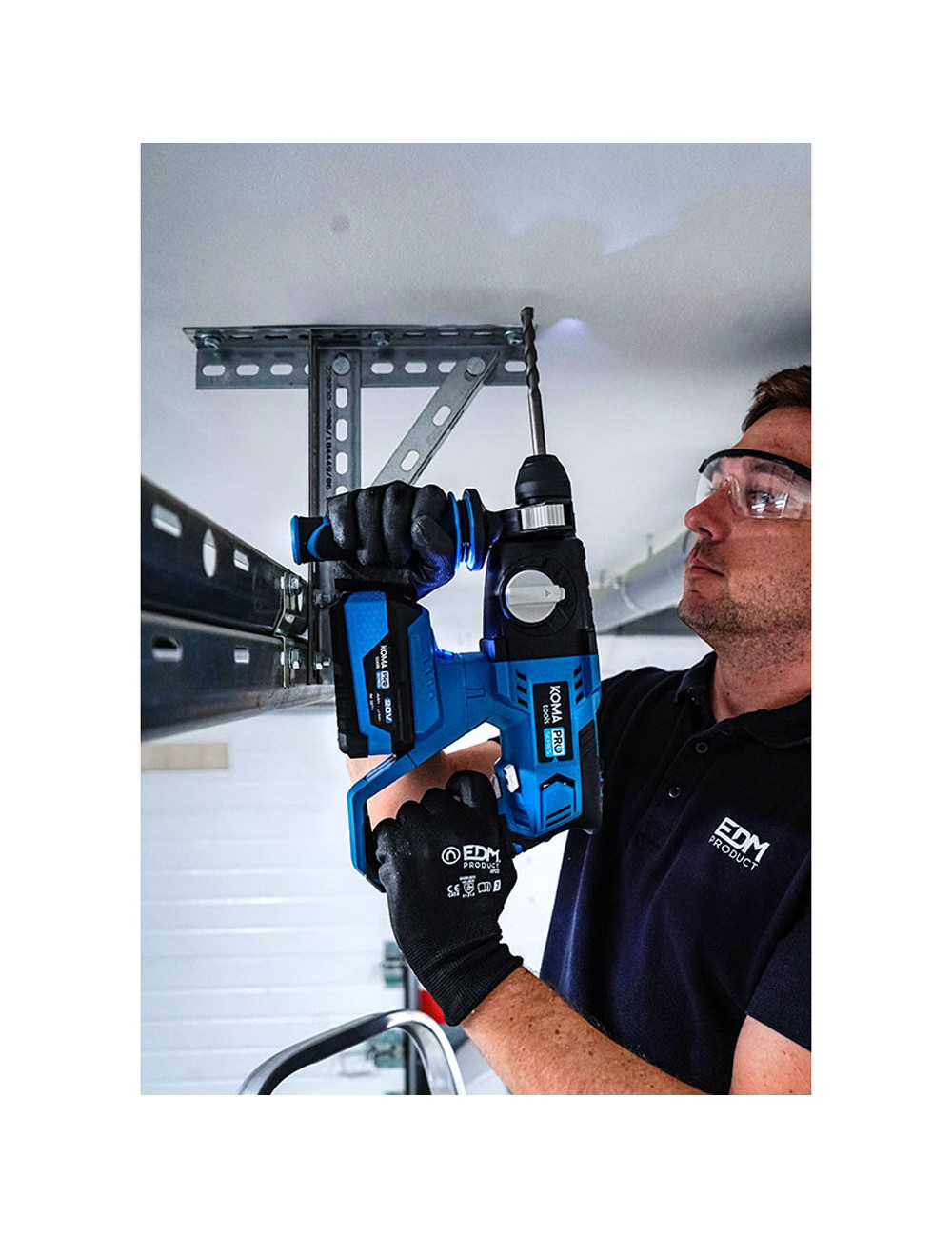 Guante poliéster con palma poliuretano para jardín agricultura, t-09