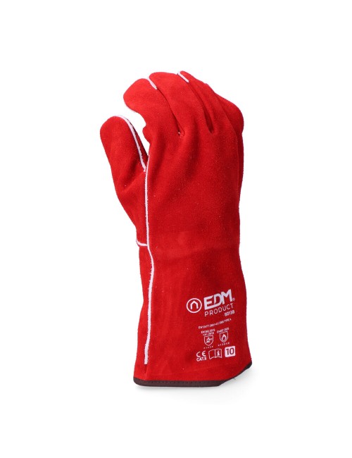 Guante piel de serraje cosido hilo para-aramida, soldadura, t-10