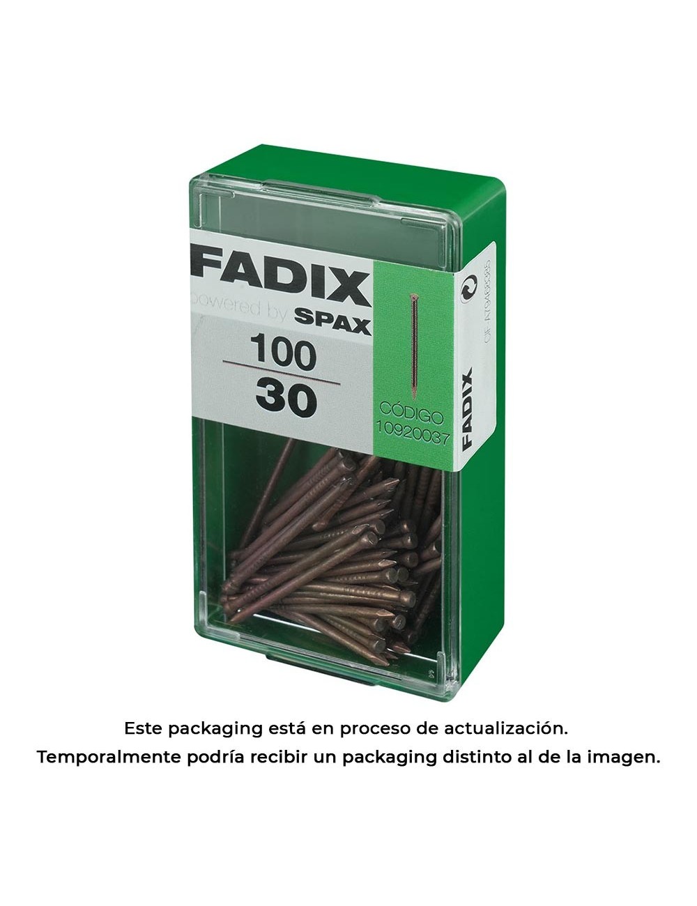 Caja s 100 unid. clavo de acero para rodapie 1,5x30mm fadix Caja s 100 unid. clavo de acero para rodapie 1,5x30mm fadix