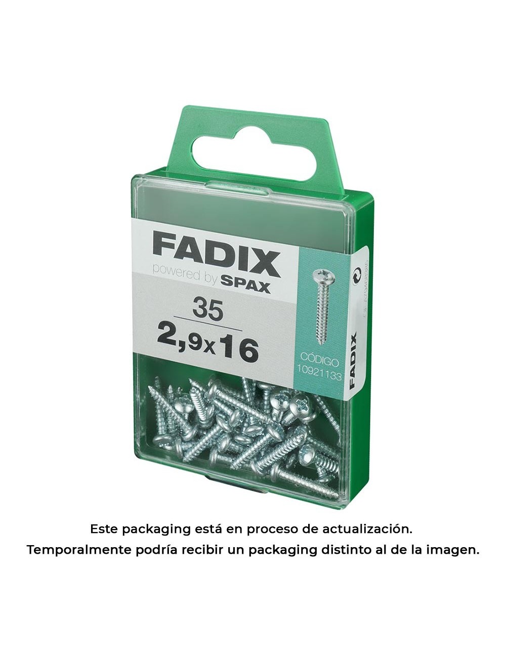 Caja m 35 unid. tornillo rosca chapa cr cinc 2,9x16mm fadix Caja m 35 unid. tornillo rosca chapa cr cinc 2,9x16mm fadix