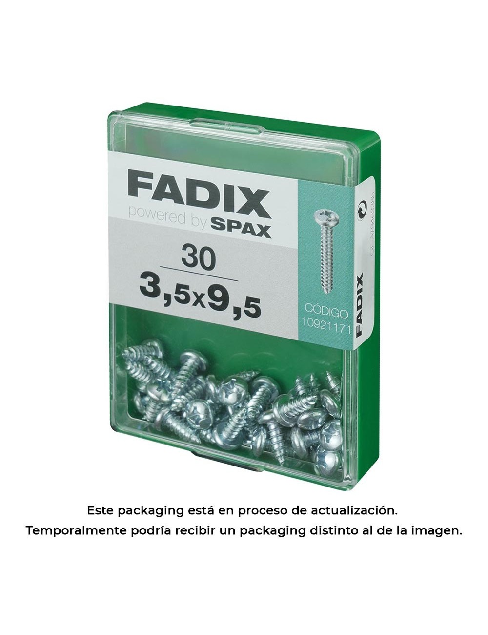 Caja m 30 unid. tornillo rosca chapa cr cinc 3,5x9,5mm fadix Caja m 30 unid. tornillo rosca chapa cr cinc 3,5x9,5mm fadix