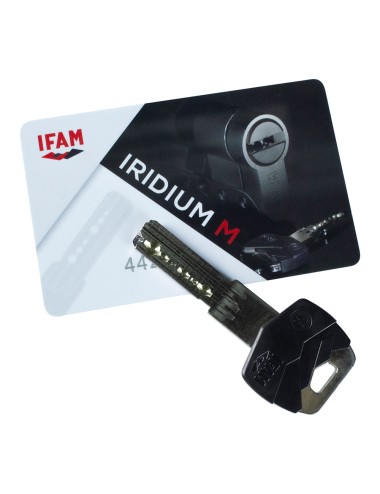 Cilindro iridium m irm3040l latón 70mm (30+40mm) leva larga 15mm. con 5 llaves de seguridad. ifam