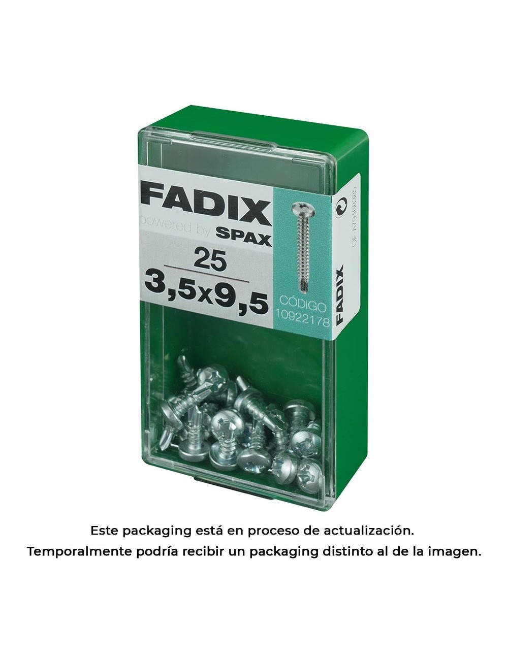 Caja s 25 unid. tornillo rosca chapa cr autot. 3,5x9,5mm fadix Caja s 25 unid. tornillo rosca chapa cr autot. 3,5x9,5mm fadix
