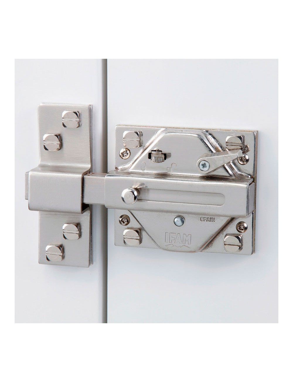 Cerrojo cs88sc m50. acabado cromo satinado. cilindro 50mm. con 5 llaves de seguridad. ifam