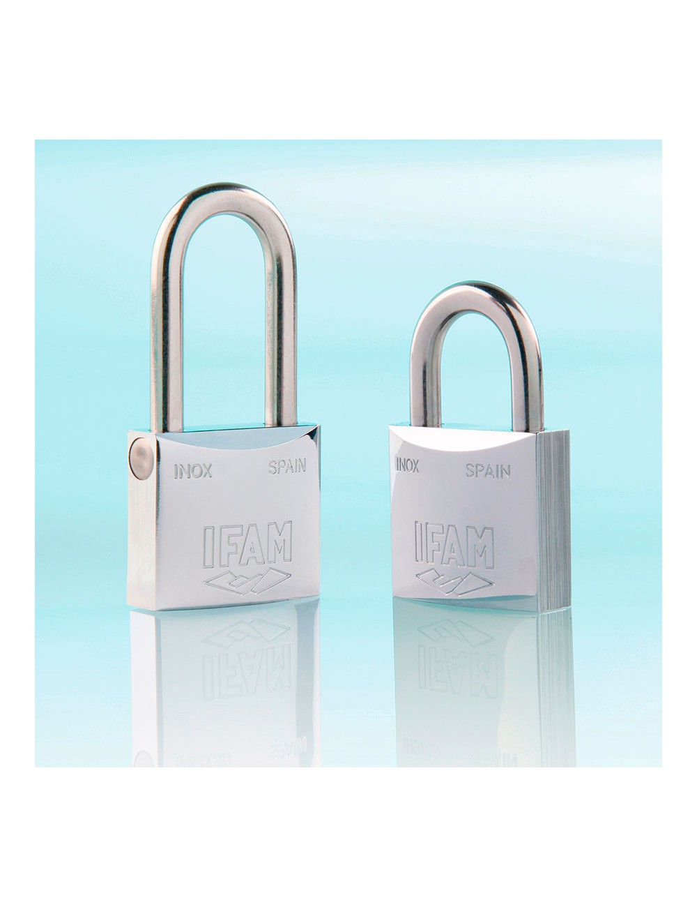 Candado inoxidable 30al 30mm con 2 llaves. arco largo. ifam