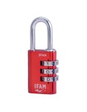 Candado col combi30 rojo 30mm. arco ø5mm. con combinación. ifam