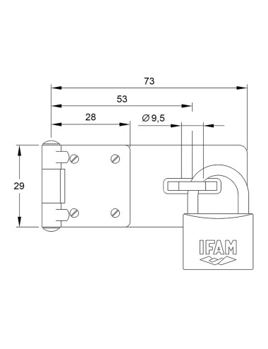 Portacandado pc410 acero 73x29mm ø9,5mm. ifam