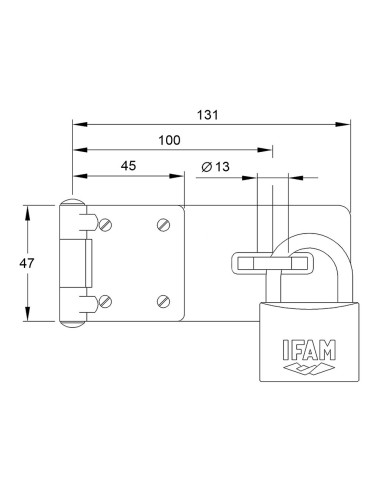 Portacandado pc430 acero 131x47mm ø13mm. ifam