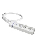Base múltiple con 3 tomas 2p+t, con interruptor luminoso, 1,5 m cable h05vv-f 3g1,5 mm, blanca