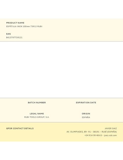 Espátula inox 100mm 73912 rubi